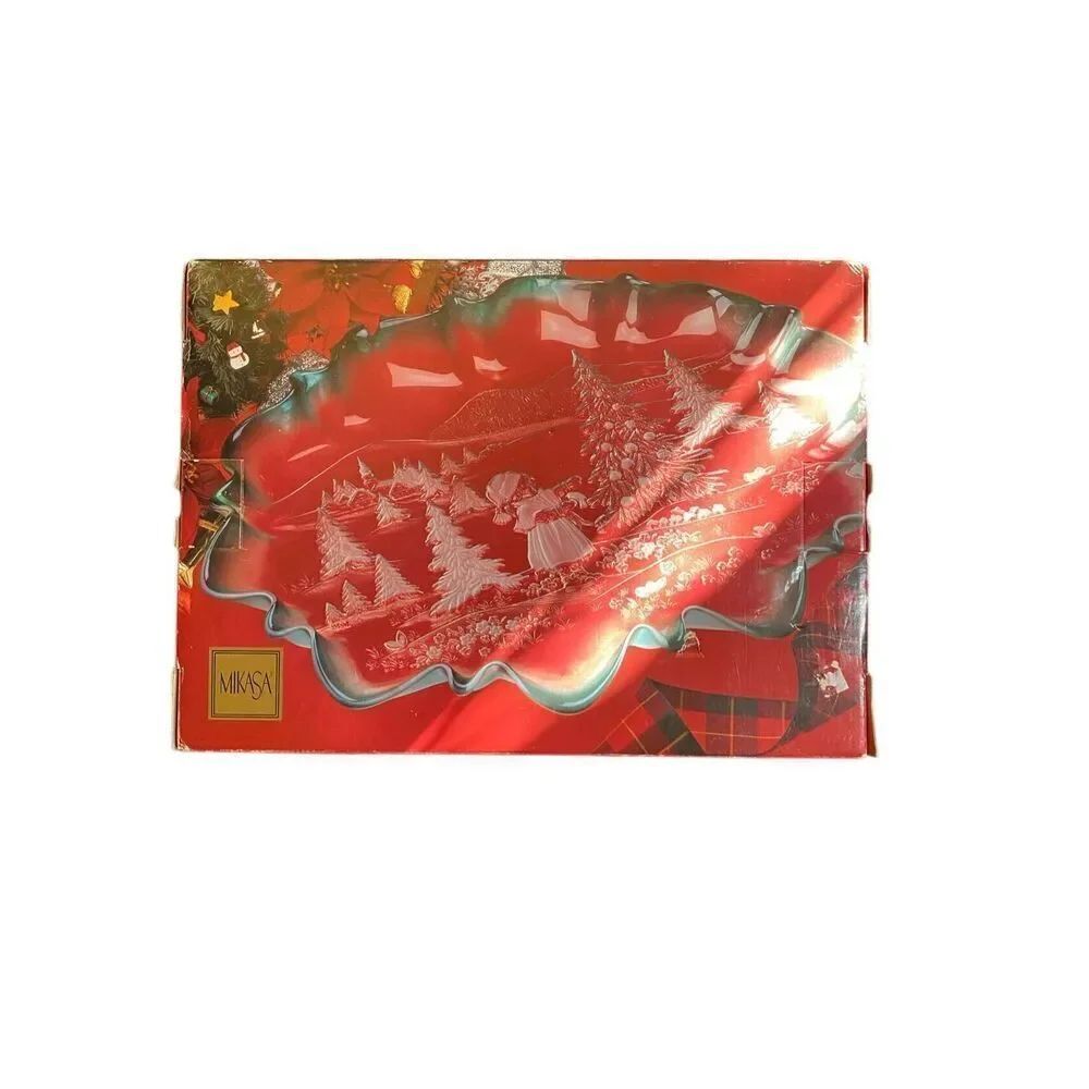 Mikasa Christmas start oval serving dish 173/4 inches